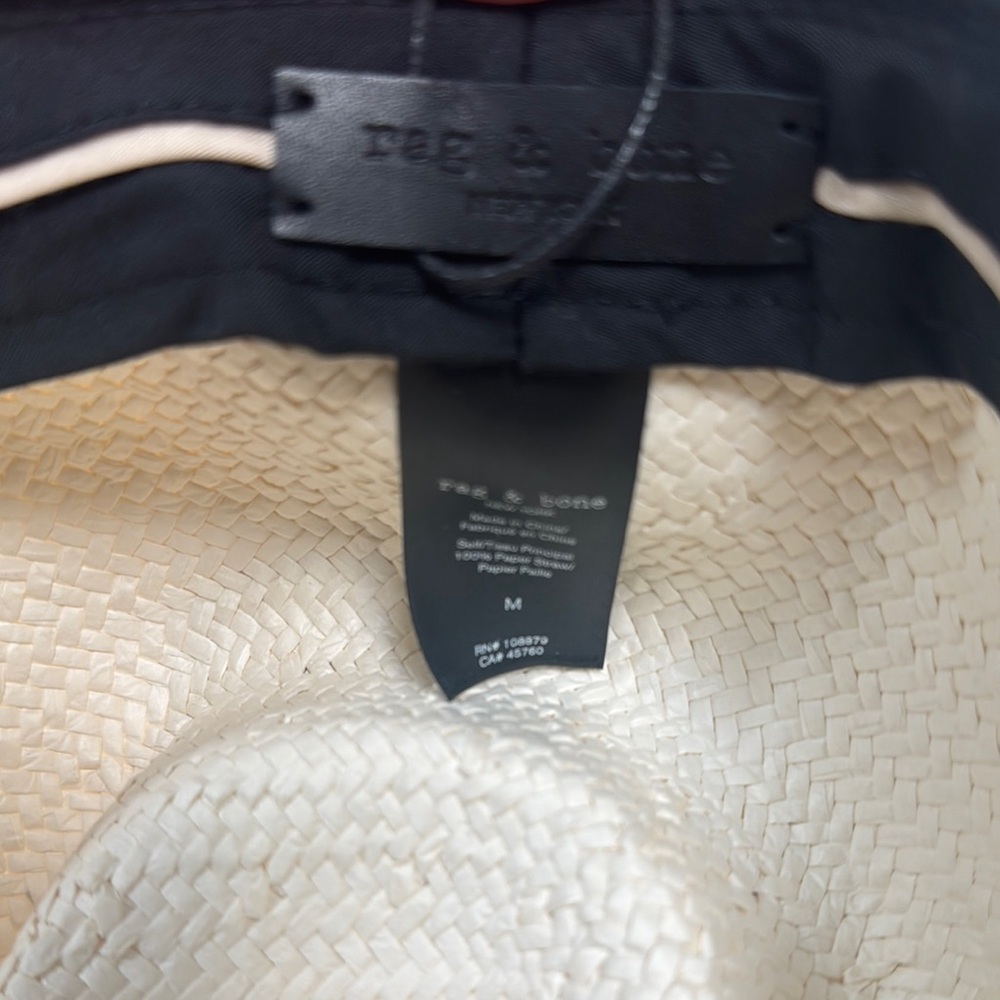 rag & bone White and Pink wide brim fedora Panama Hat - Picture 5 of 6